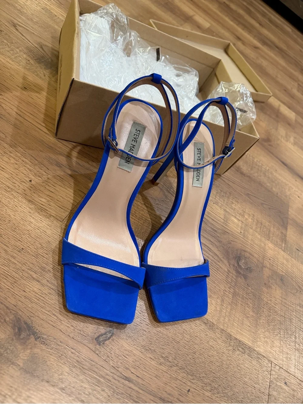 Steve Madden Royal Blue Suede Ankle-Strap Heels